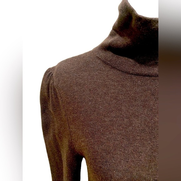 Peruvian Connection 100% pima cotton brown turtleneck body con dress size small - Picture 5 of 9